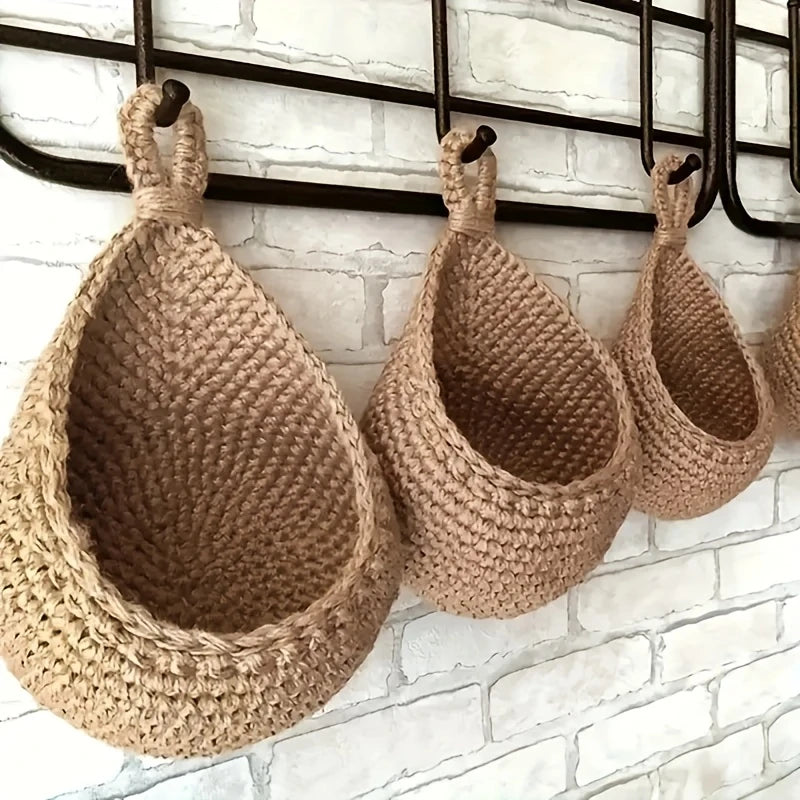 Pack of 3 Bohemian Lace Wall Hanging Baskets