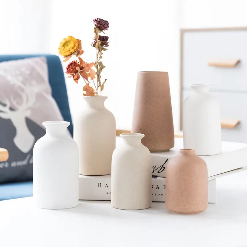 White Nordic Style Home Decor Ceramic Vase Desk Decoration