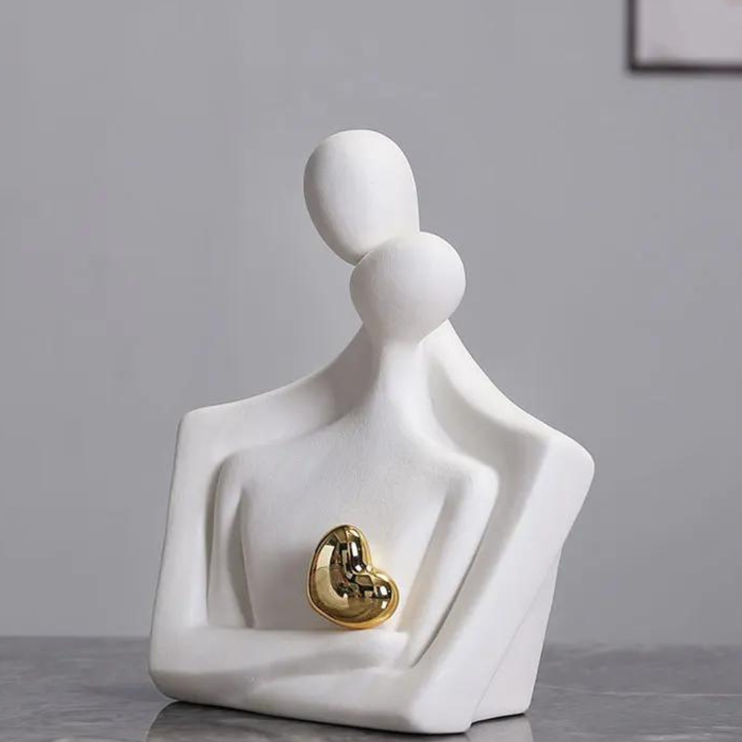 Lovers Hug Figurines Ceramic Love Sign Abstract Art Statue Couple Sculptures Scandinavian Style Decoration Accessories Bedroom