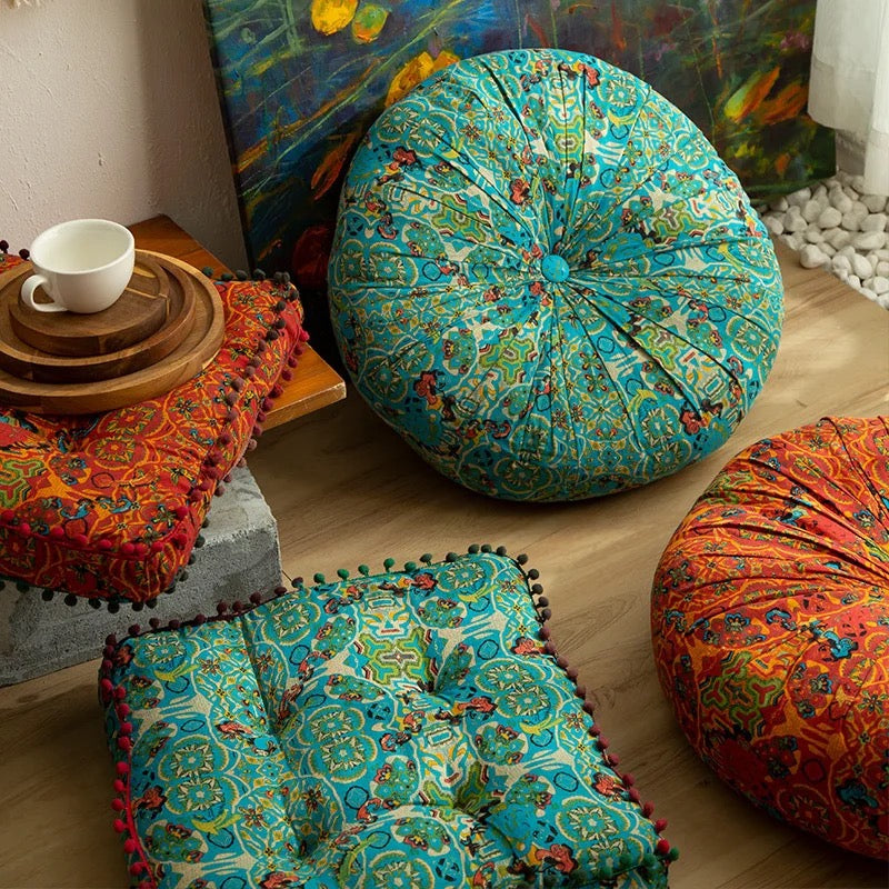 Bohemian Round Floor Seat Cushions
