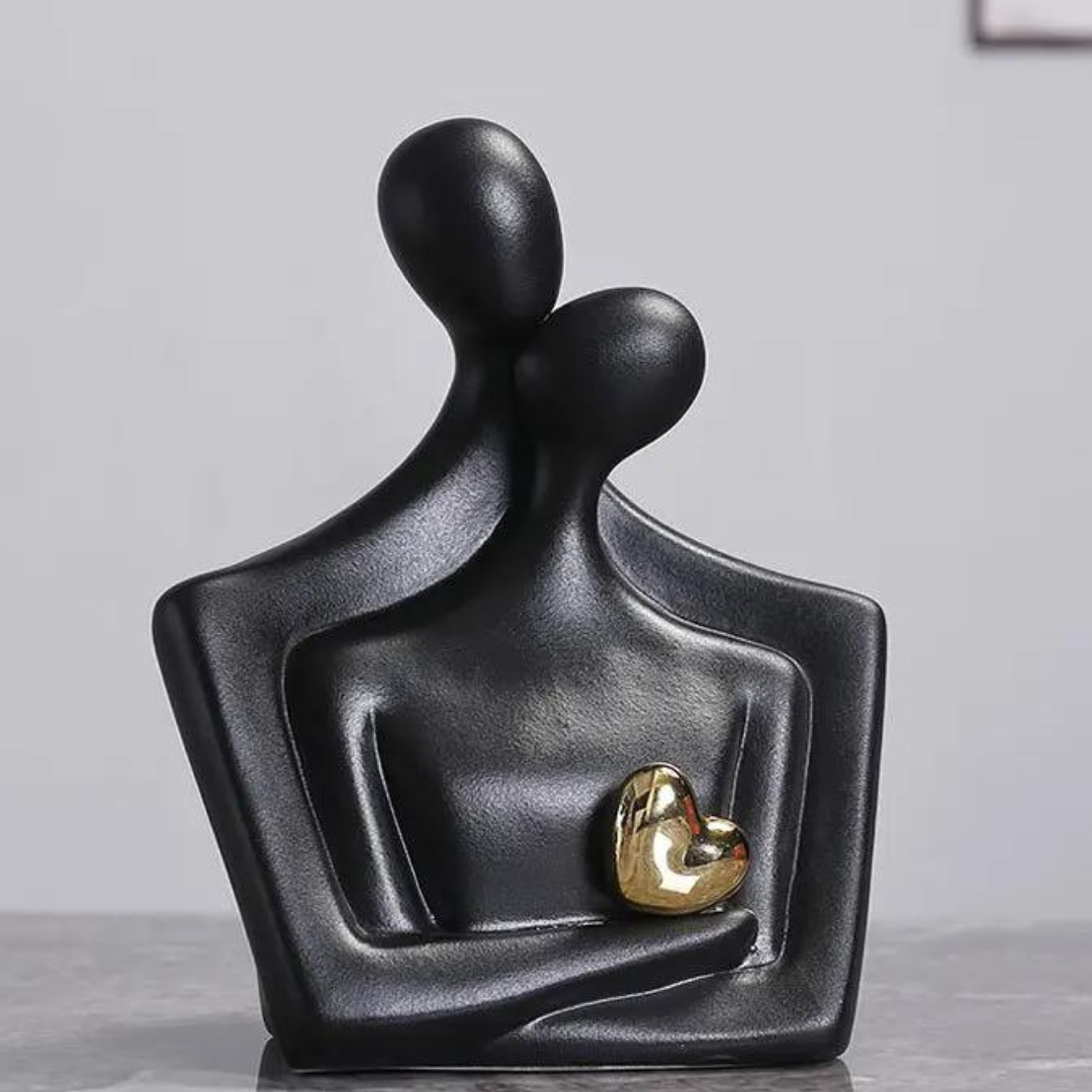 Lovers Hug Figurines Ceramic Love Sign Abstract Art Statue Couple Sculptures Scandinavian Style Decoration Accessories Bedroom