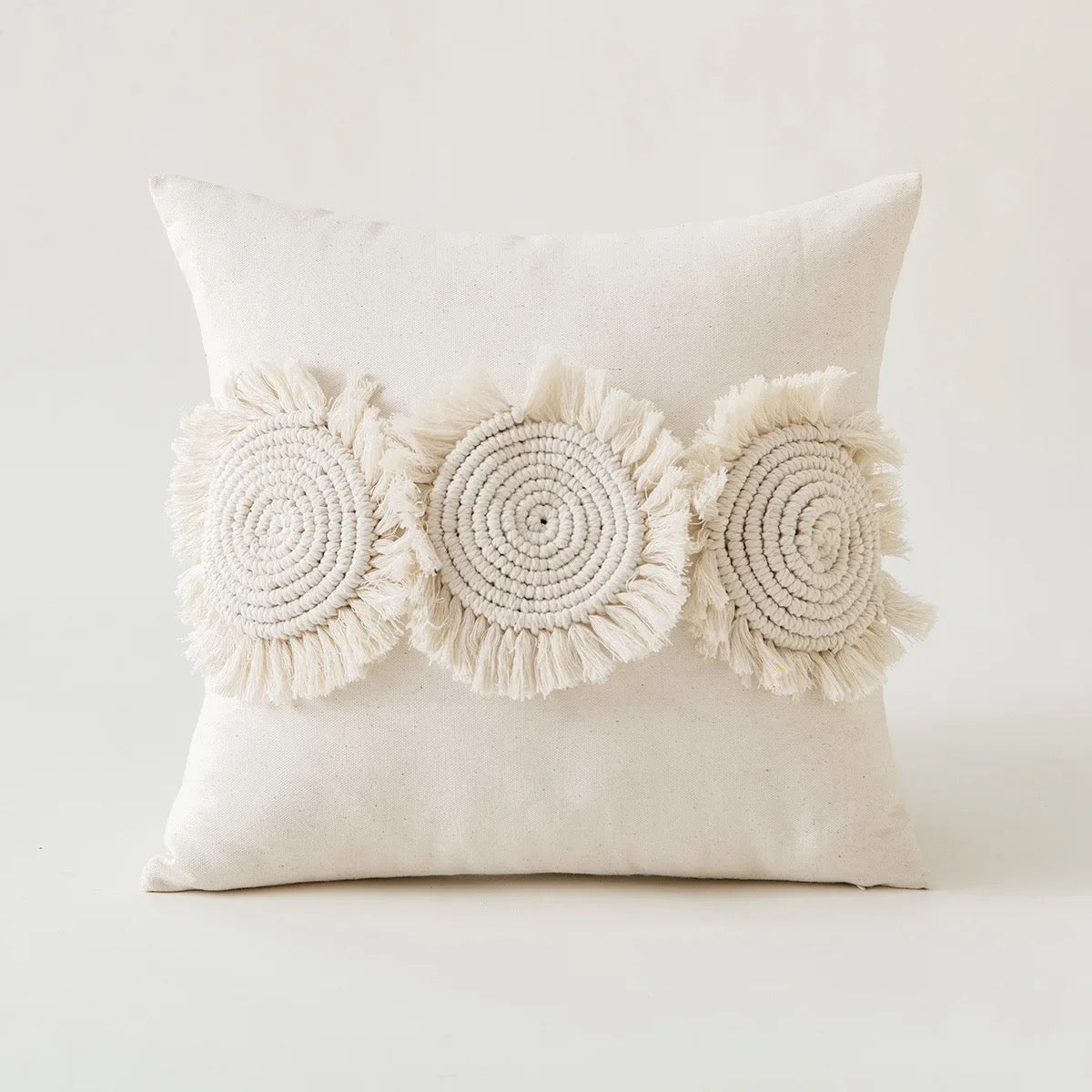 Nordic Style Cushion Cover with Lace Ball Tassel Decorative Throw Pillow
