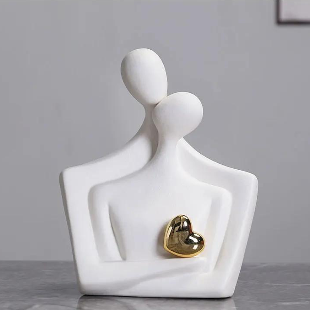 Lovers Hug Figurines Ceramic Love Sign Abstract Art Statue Couple Sculptures Scandinavian Style Decoration Accessories Bedroom