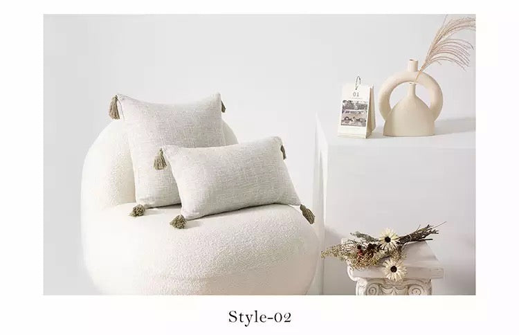 2 Piece Grey Tassels Cushion Cover 45X45 30X50 Cream White Pillowcase For Bed Chair Sofa Decorative Pillow