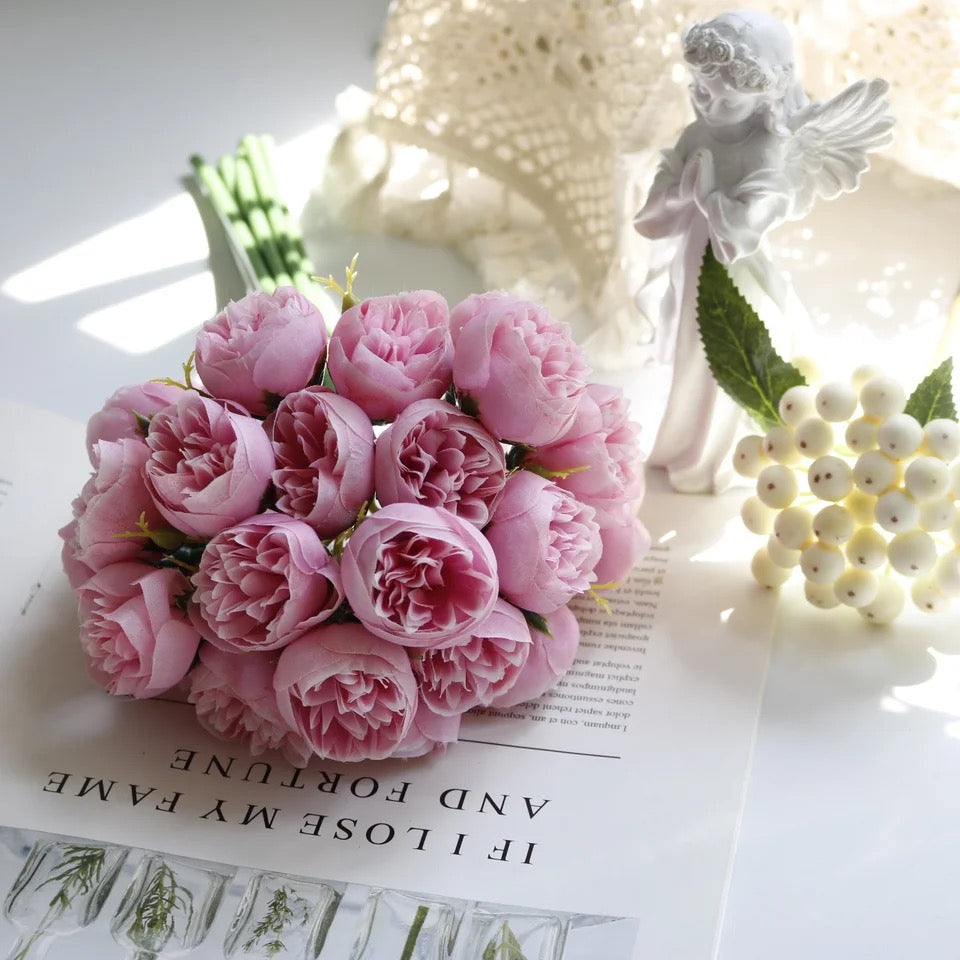 Silk Flowers Peony Artificial Flowers Rose Bouquet