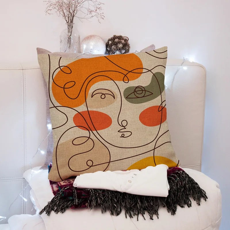 Art Lady Body Figure Abstraction Multicolor Advanced Cushion Cover