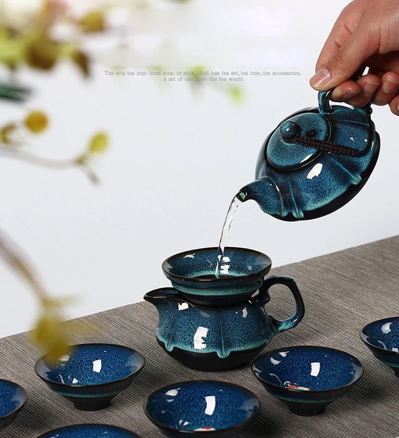 Blue Handmade kettle Chinese teapot