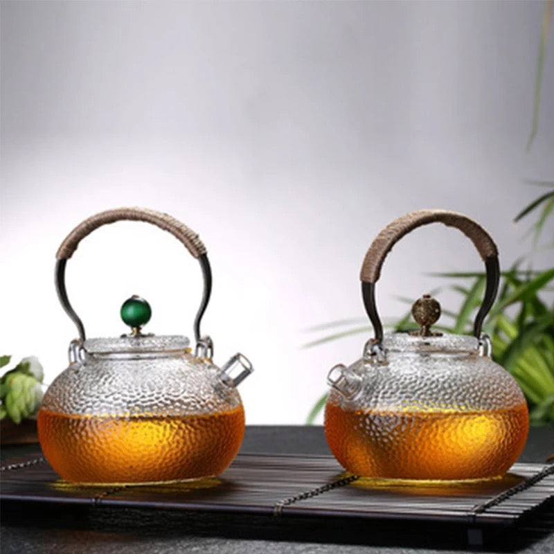 Handmade Hammered Texture Glass Teapot