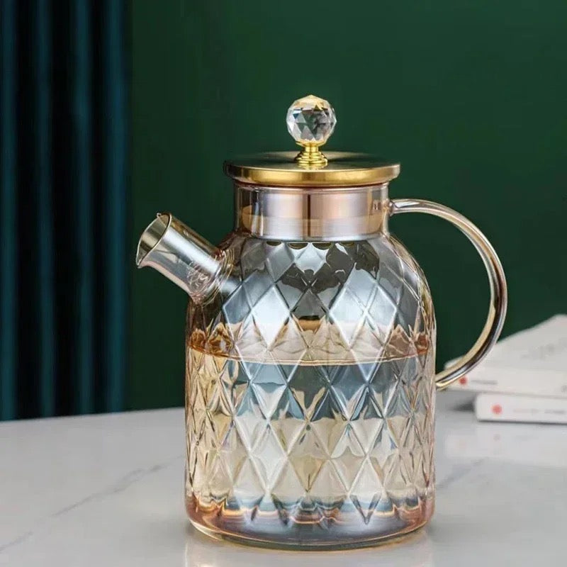 Handmade Hammered Texture Glass Teapot