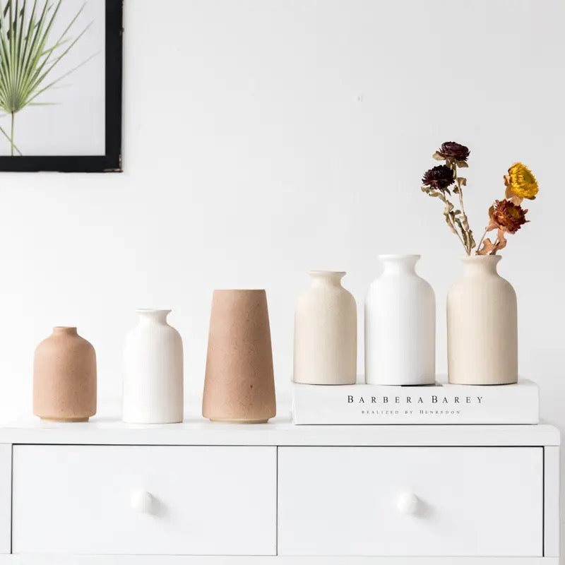 Brown Nordic Style Home Decor Ceramic Vase Desk Decoration