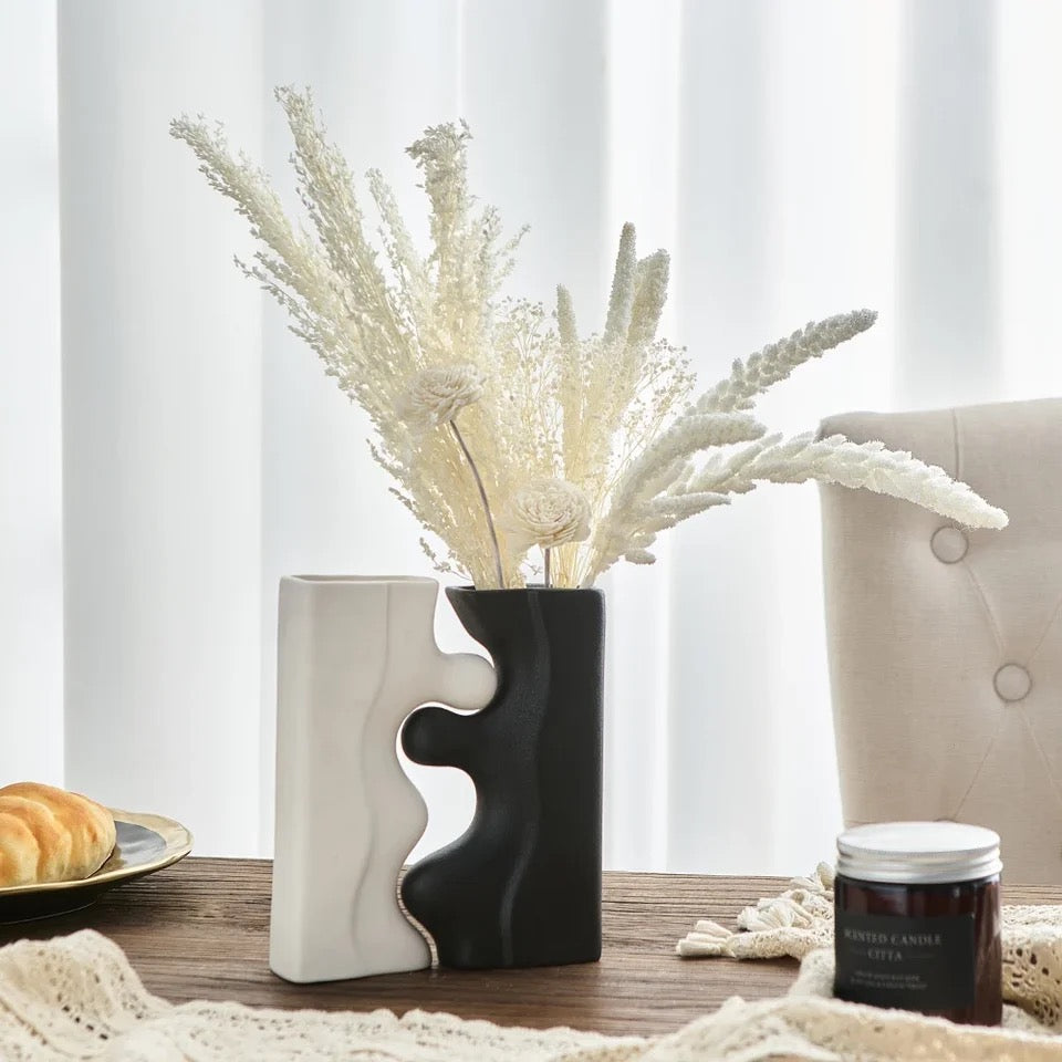 Black &White Garden Pots & Planters Table Decorations Flower Vase