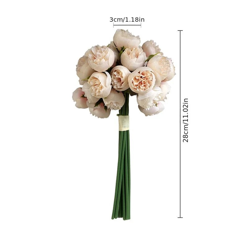 Silk Flowers Peony Artificial Flowers Rose Bouquet