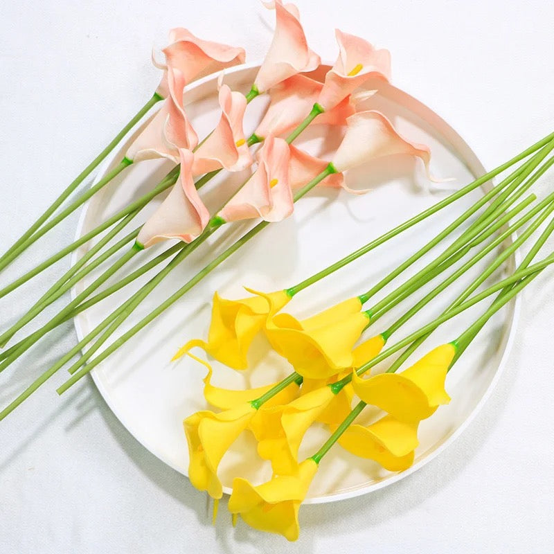 3 pcs 34cm Artificial Calla Lily White Flower Home Decoration
