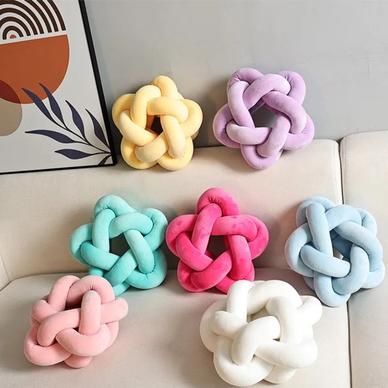 Star Shaped Handmade Knotted Lumbar Cushion Bed Stuffed Pillow