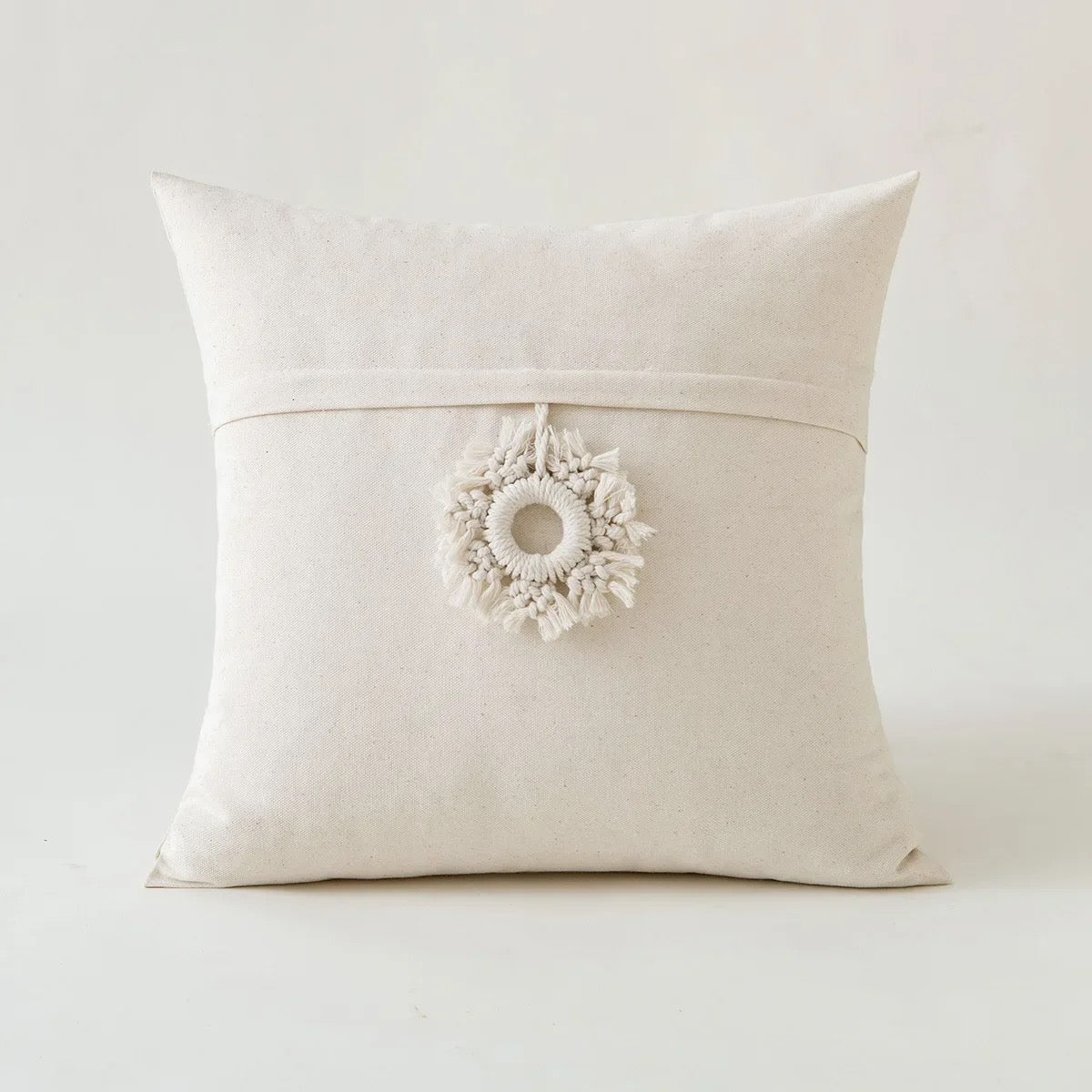 Nordic Style Cushion Cover with Lace Ball Tassel Decorative Throw Pillow
