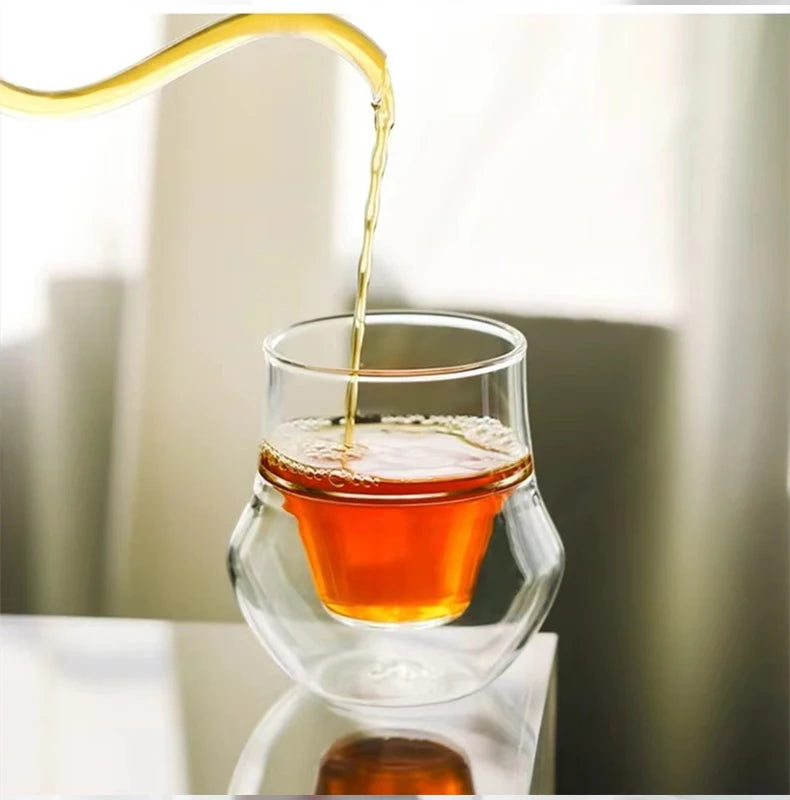 120/250/335ml Double-layer Glass Cup Hanging Ear Espresso Coffee Cup Anti-scalding Milk Party Brandy Wine Teacup Clear Mug Set