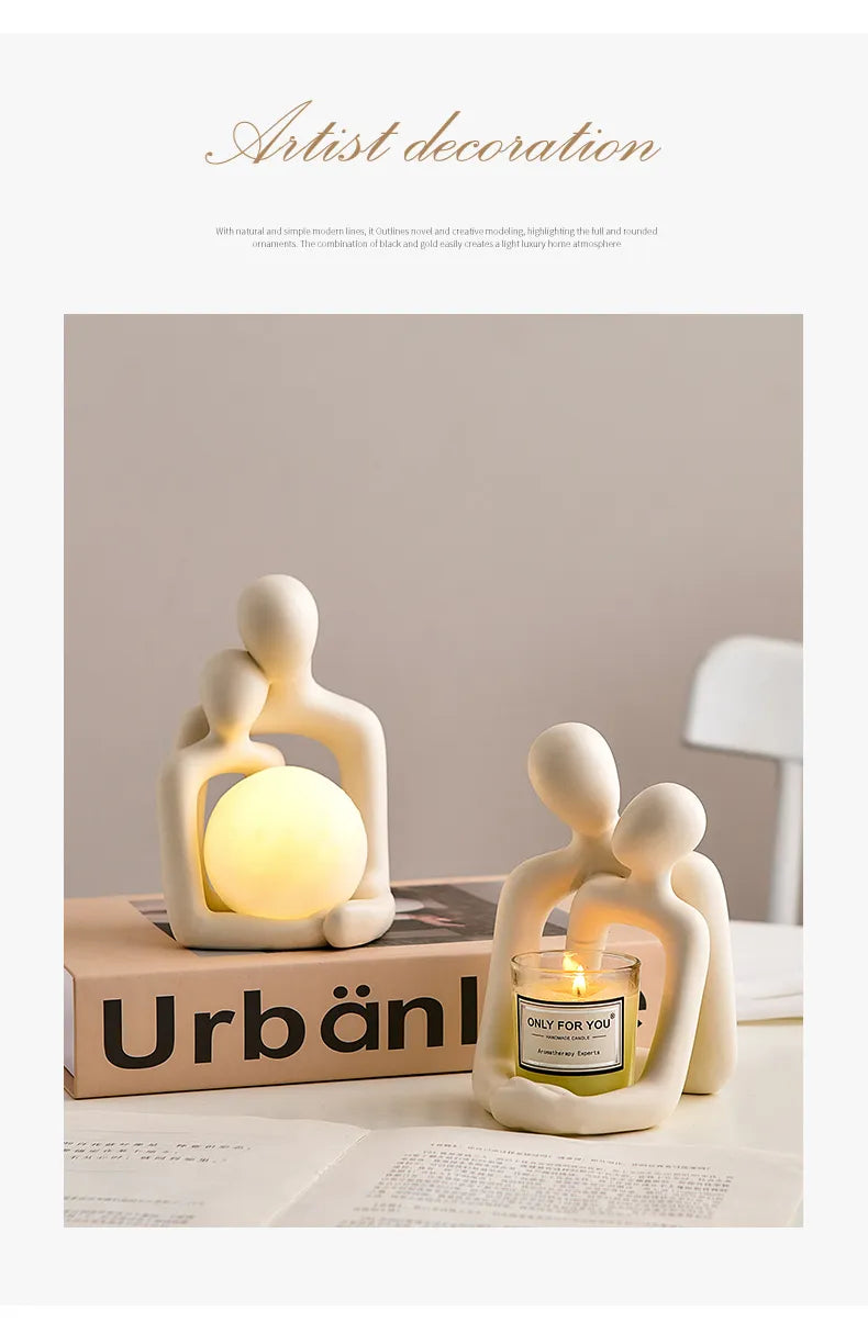 Enhance your living room or bedroom with the Couple Statue from SpecTecHome & Decor. This small ceramic sculpture offers a perfect blend of minimal decor, midcentury modern style, and bohemian charm. Ideal as a tabletop decoration, its sleek design complements white decor, grey decor, and any modern aesthetic