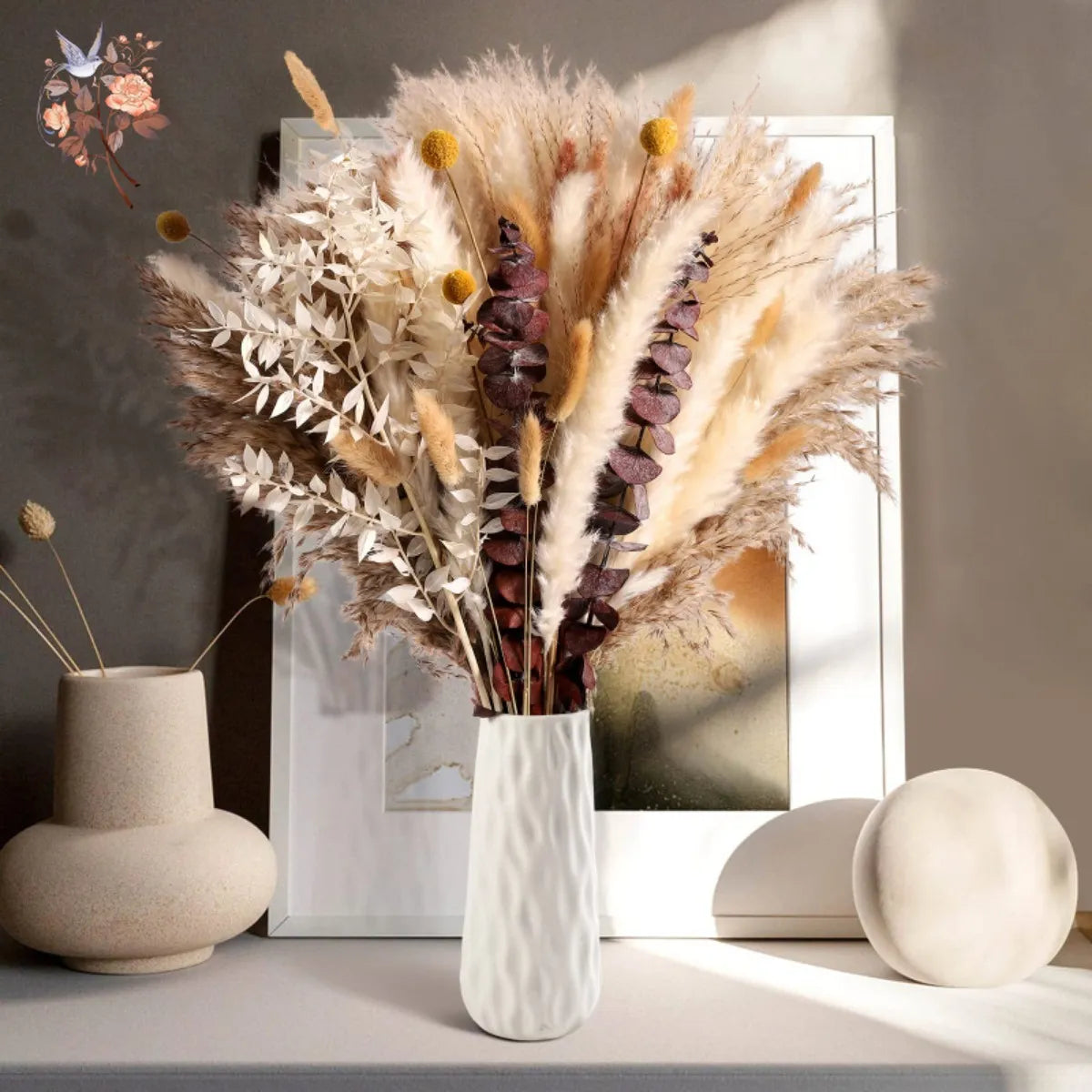 Natural Pampas Grass Bouquet Dried Flowers Autumn Home Room Decoration