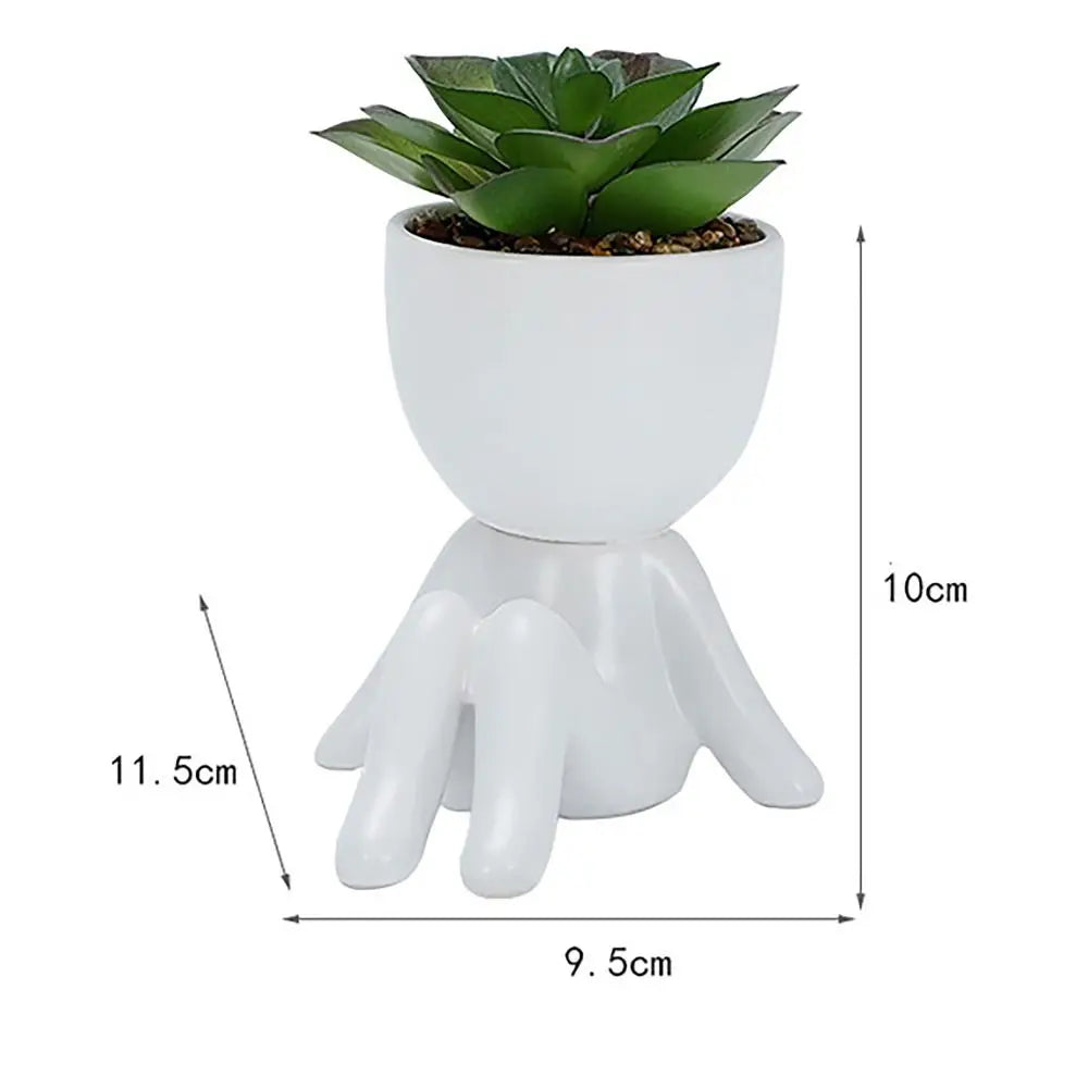 Creative Ceramic Succulent Plant Pot Drought Resistant Garden Supply Little Man Pot Nordic Style Plant Pots Home