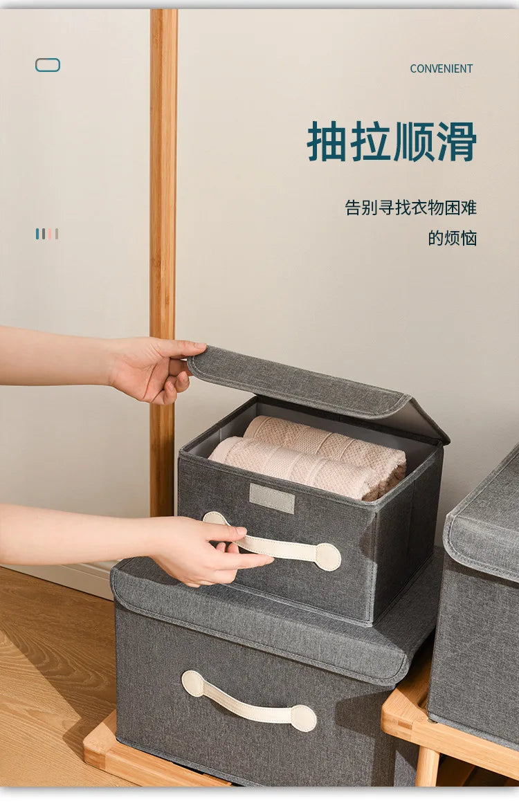Fold Non Woven Fabric Storage Box Gray Home Supplies Clothing Underwear Sock And Kid Toy Storage Organizer Cosmetics