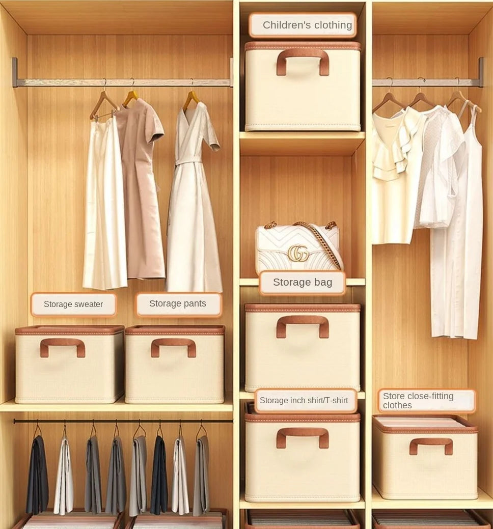 Household Clothing Storage Box Wardrobe Dustproof Storage Box Foldable Bedroom Clothing Storage Organizador