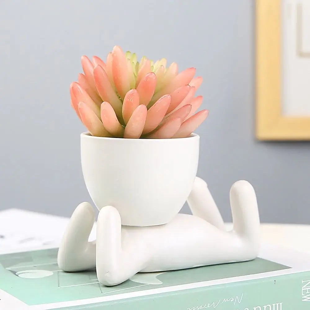 Creative Ceramic Succulent Plant Pot Drought Resistant Garden Supply Little Man Pot Nordic Style Plant Pots Home