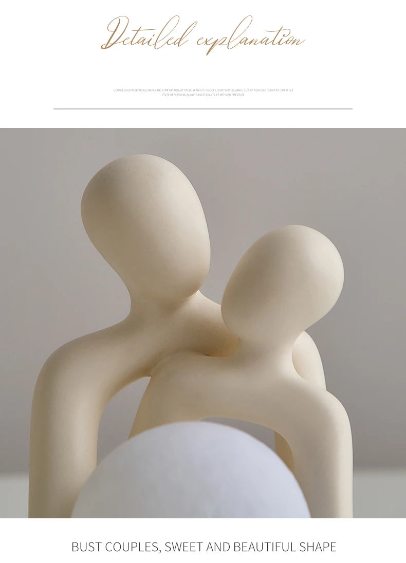 Couple Statue Nordic Home Decor Small Ceramic Sculpture Living Room Bedroom Ornaments Modern Art Figurines Table Top Decoration