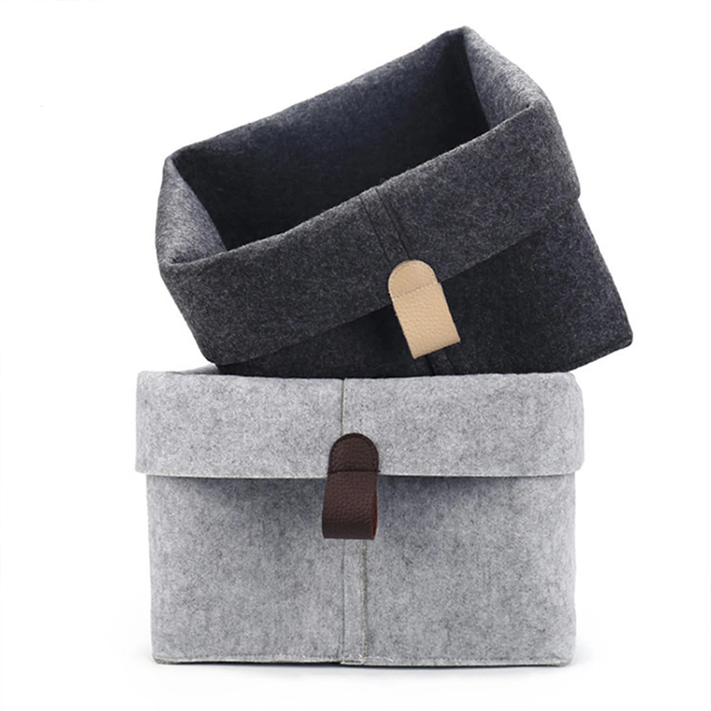 1pc Nordic Felt Storage Basket Living Room Tea Table Black Gray Sundries Storage Basket Cloth Felt Storage Box Bedroom Socks