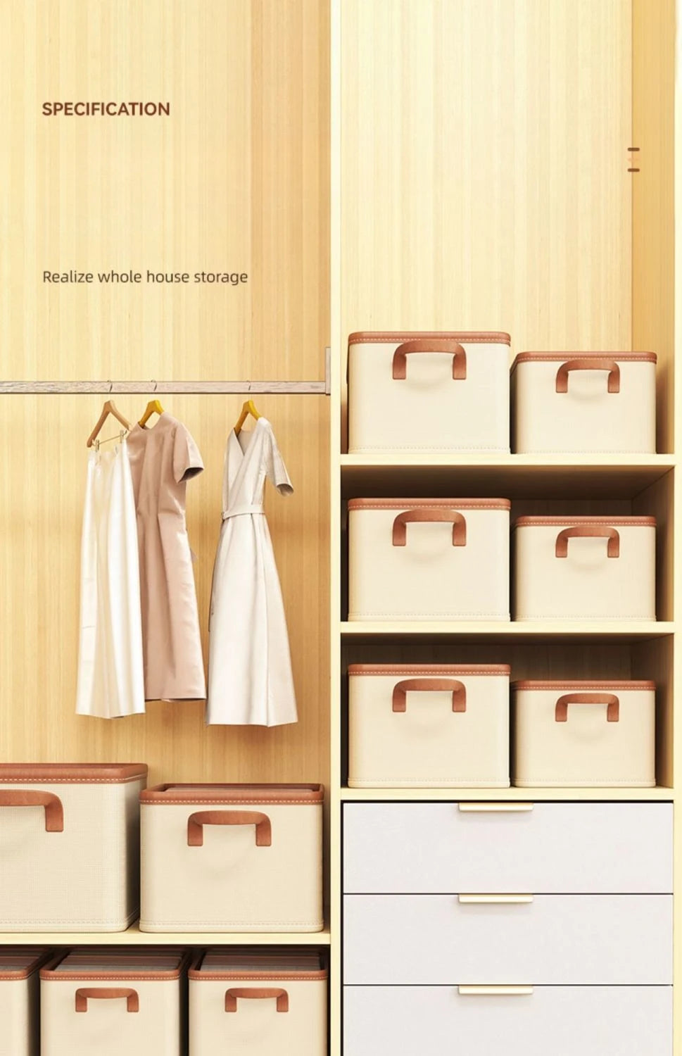 Household Clothing Storage Box Wardrobe Dustproof Storage Box Foldable Bedroom Clothing Storage Organizador