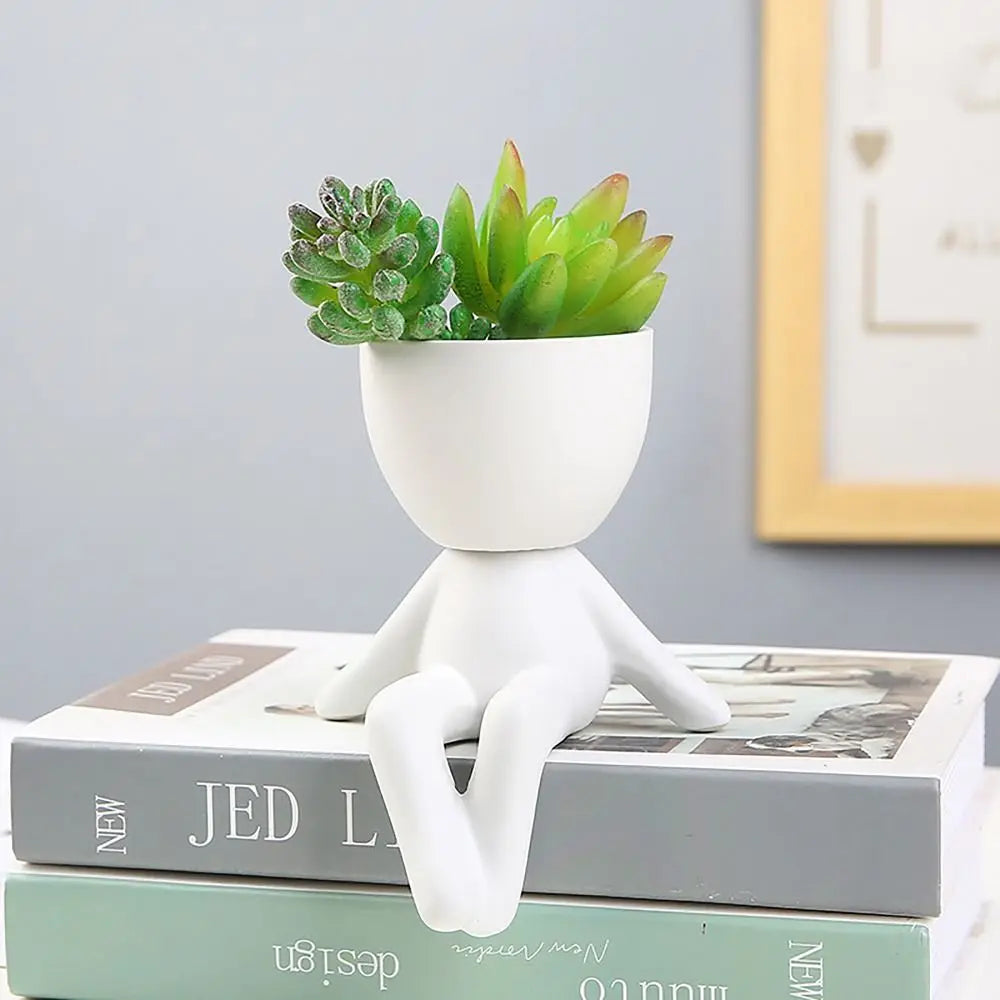 Creative Ceramic Succulent Plant Pot Drought Resistant Garden Supply Little Man Pot Nordic Style Plant Pots Home
