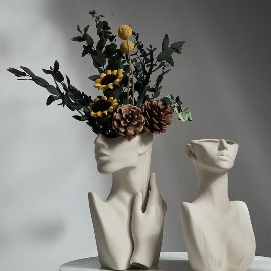 Art Home Decoration Luxury Human Face Vase Desk Accessories Sculptures & Figurines