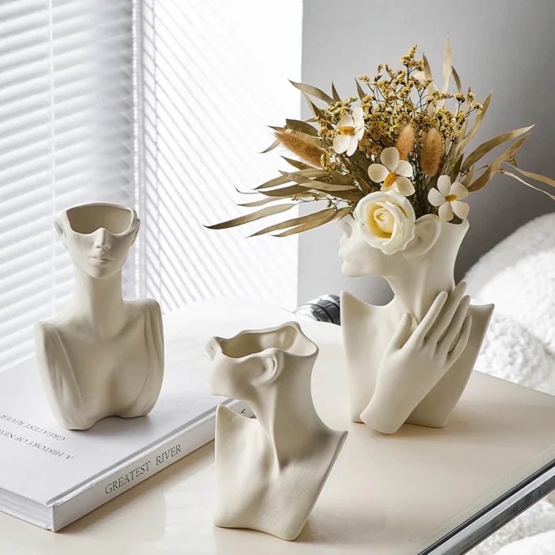 Art Home Decoration Luxury Human Face Vase Desk Accessories Sculptures & Figurines