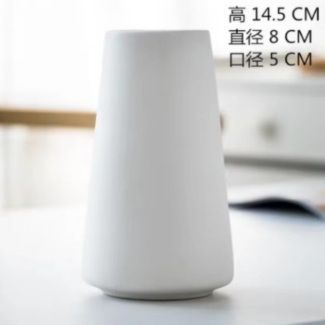 White Nordic Style Home Decor Ceramic Vase Desk Decoration