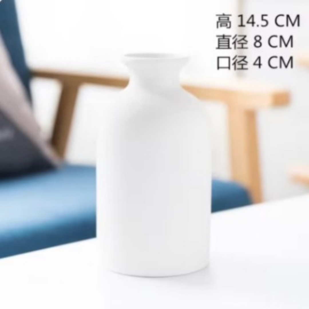 White Nordic Style Home Decor Ceramic Vase Desk Decoration