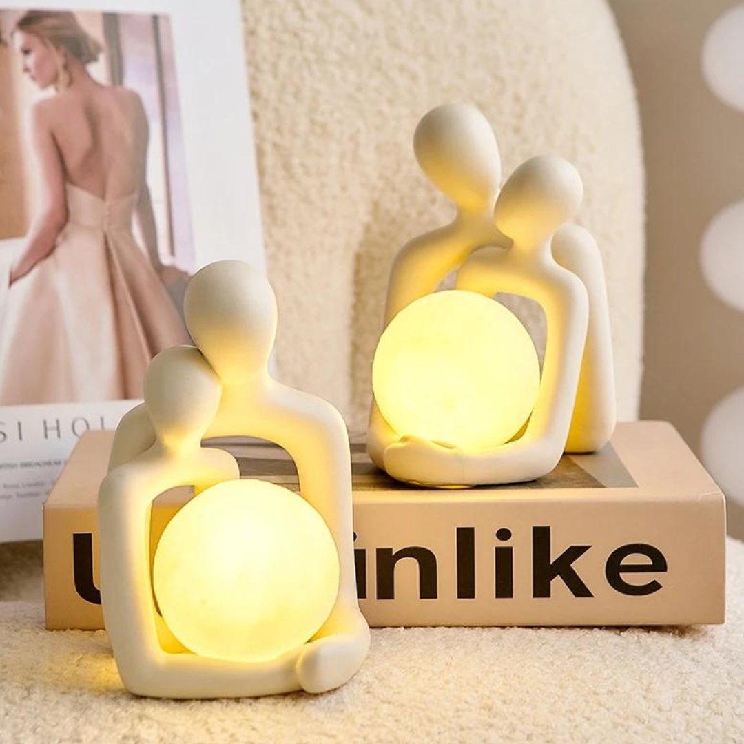 Enhance your living room or bedroom with the Couple Statue from SpecTecHome & Decor. This small ceramic sculpture offers a perfect blend of minimal decor, midcentury modern style, and bohemian charm. Ideal as a tabletop decoration, its sleek design complements white decor, grey decor, and any modern aesthetic