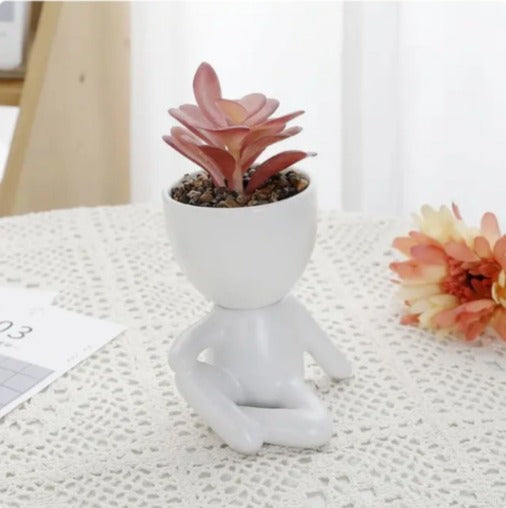 Creative Ceramic Succulent Plant Pot Drought Resistant Garden Supply Little Man Pot Nordic Style Plant Pots Home