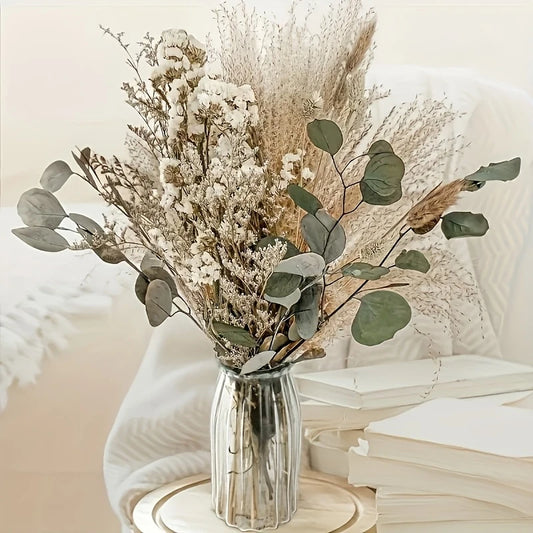 Brown Rattan 56pcs Boho Chic Artificial Pampas Grass Decor Set