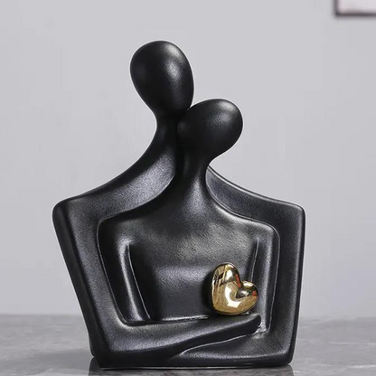 Lovers Hug Figurines Ceramic Love Sign Abstract Art Statue Couple Sculptures Scandinavian Style Decoration Accessories Bedroom