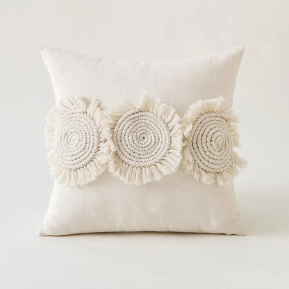 Nordic Style Cushion Cover with Lace Ball Tassel Decorative Throw Pillow
