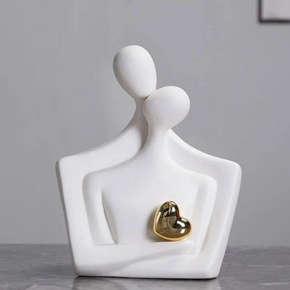 Lovers Hug Figurines Ceramic Love Sign Abstract Art Statue Couple Sculptures Scandinavian Style Decoration Accessories Bedroom