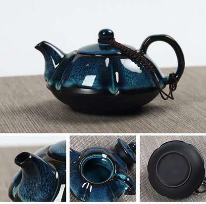 Blue Handmade kettle Chinese teapot