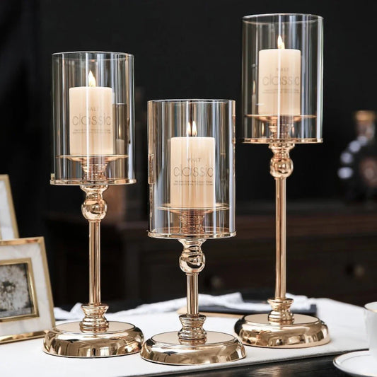 Glass Candle Holder European Light Luxury Candlestick