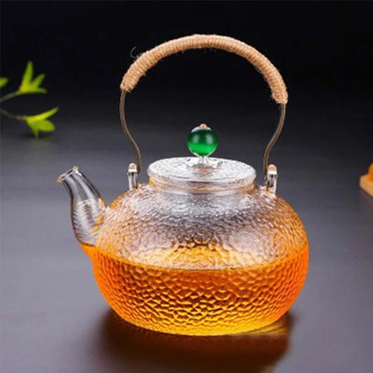 Handmade Hammered Texture Glass Teapot