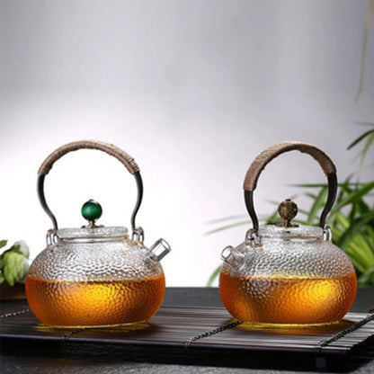Handmade Hammered Texture Glass Teapot