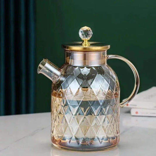 Handmade Hammered Texture Glass Teapot