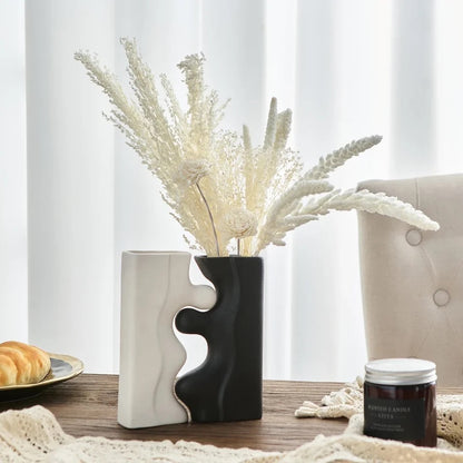 Black &White Garden Pots & Planters Table Decorations Flower Vase