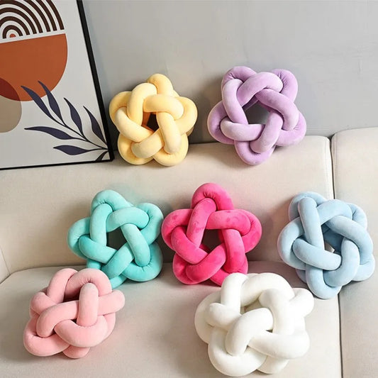 Star Shaped Handmade Knotted Lumbar Cushion Bed Stuffed Pillow