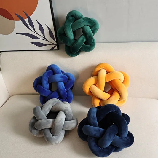 Star Shaped Handmade Knotted Lumbar Cushion Bed Stuffed Pillow