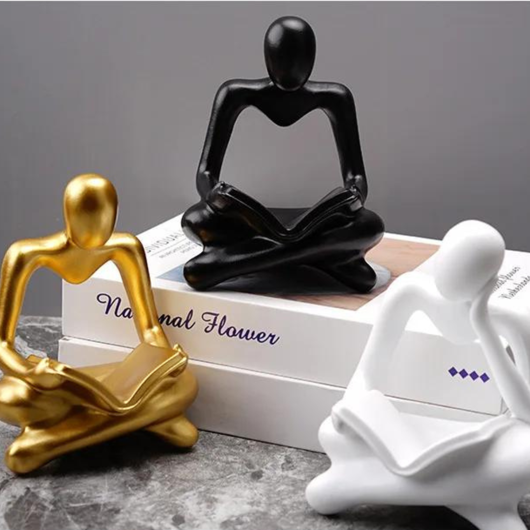Add a touch of Boho Style to your decor with this Nordic Abstract Reading Book Statue. Perfect for a modern minimalist design in any midcentury-inspired space, this handmade resin figurine brings an artistic vibe to your office, bedroom boho style, or boho living room. Elevate your bohemian decor with this unique white decor piece for a truly captivating look