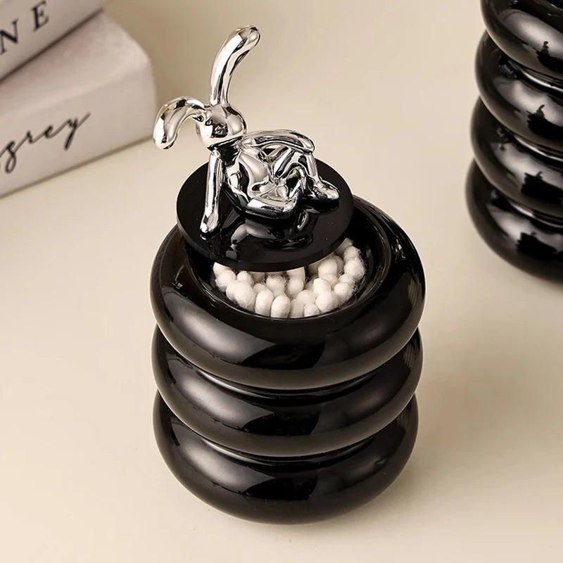 European-style Ceramic Household Cotton Swab Jar Creative Portable Toothpick Box Toothpick Tube Storage Cotton Swab Canister